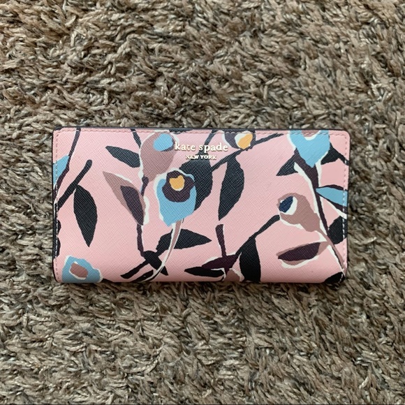 kate spade Handbags - Kate Spade Cameron Paper Rose Slim Wallet